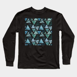 Green and Blue Triangles Long Sleeve T-Shirt